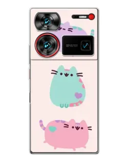Чехол для ZTE Nubia Z60 Ultra с картинкой «Pusheen трио»
