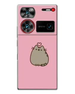Чехол для ZTE Nubia Z60 Ultra с картинкой «Pusheen сердце»