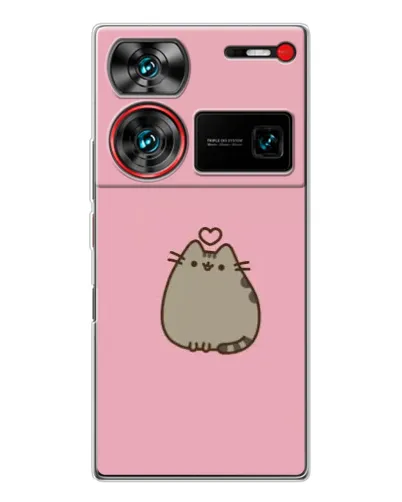 Чехол для ZTE Nubia Z60 Ultra с картинкой «Pusheen сердце» Чехол для ZTE Nubia Z60 Ultra с картинкой «Pusheen сердце»