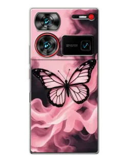 Чехол для ZTE Nubia Z60 Ultra с картинкой «Бабочка в дыму» Чехол для ZTE Nubia Z60 Ultra с картинкой «Бабочка в дыму»