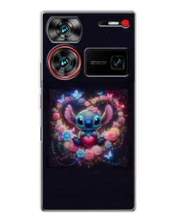 Чехол для ZTE Nubia Z60 Ultra с картинкой «Stitch в цветах» Чехол для ZTE Nubia Z60 Ultra с картинкой «Stitch в цветах»