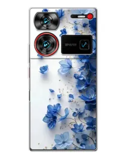 Чехол для ZTE Nubia Z60 Ultra с картинкой «Голубой цветочный каскад» Чехол для ZTE Nubia Z60 Ultra с картинкой «Голубой цветочный каскад»