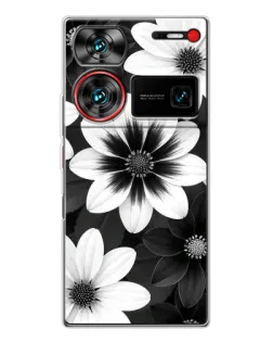 Чехол для ZTE Nubia Z60 Ultra с картинкой «Монохромные астры» Чехол для ZTE Nubia Z60 Ultra с картинкой «Монохромные астры»