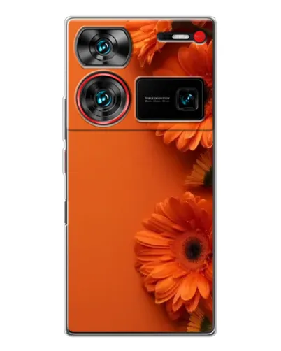 Чехол для ZTE Nubia Z60 Ultra с картинкой «Оранжевые герберы» Чехол для ZTE Nubia Z60 Ultra с картинкой «Оранжевые герберы»