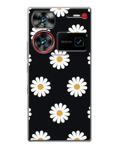 Чехол для ZTE Nubia Z60 Ultra с картинкой «Ромашки на черном» Чехол для ZTE Nubia Z60 Ultra с картинкой «Ромашки на черном»