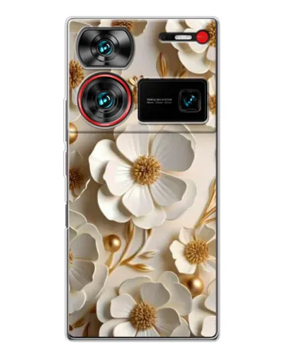 Чехол для ZTE Nubia Z60 Ultra с картинкой «Белие бумажние цвети» Чехол для ZTE Nubia Z60 Ultra с картинкой «Белие бумажние цвети»