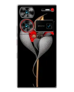 Чехол для ZTE Nubia Z60 Ultra с картинкой «Серебряный фантазийный цветок» Чехол для ZTE Nubia Z60 Ultra с картинкой «Серебряный фантазийный цветок»