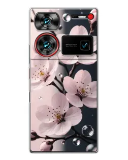 Чехол для ZTE Nubia Z60 Ultra с картинкой «Нежная сакура и капли» Чехол для ZTE Nubia Z60 Ultra с картинкой «Нежная сакура и капли»