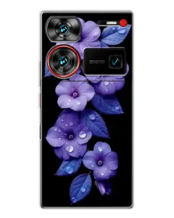 Чехол для ZTE Nubia Z60 Ultra с картинкой «Фиолетовые цветы с росою» Чехол для ZTE Nubia Z60 Ultra с картинкой «Фиолетовые цветы с росою»