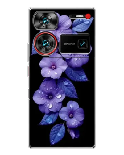Чехол для ZTE Nubia Z60 Ultra с картинкой «Фиолетовые цветы с росою» Чехол для ZTE Nubia Z60 Ultra с картинкой «Фиолетовые цветы с росою»