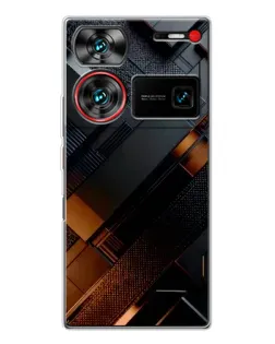 Чехол для ZTE Nubia Z60 Ultra с картинкой «Черные геометрические блоки»