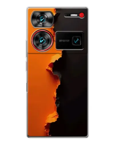 Чехол для ZTE Nubia Z60 Ultra с картинкой «Оранжевый разлом» Чехол для ZTE Nubia Z60 Ultra с картинкой «Оранжевый разлом»