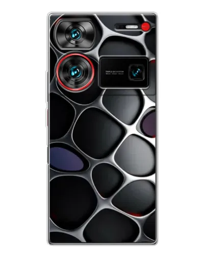 Чехол для ZTE Nubia Z60 Ultra с картинкой «Объемная темная решетка» Чехол для ZTE Nubia Z60 Ultra с картинкой «Объемная темная решетка»