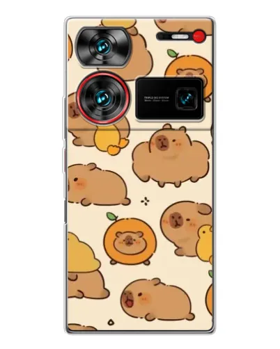 Чехол для ZTE Nubia Z60 Ultra с картинкой «Капибары с апельсинами»