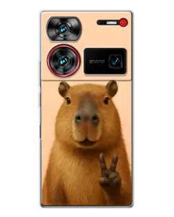Чехол для ZTE Nubia Z60 Ultra с картинкой «Капибара виктория» Чехол для ZTE Nubia Z60 Ultra с картинкой «Капибара виктория»