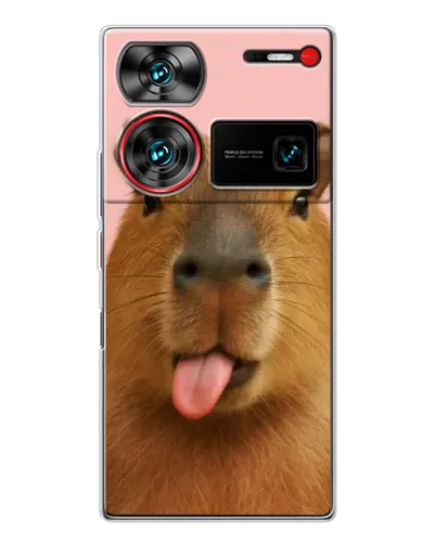 Чехол для ZTE Nubia Z60 Ultra с картинкой «Капибара с языком»
