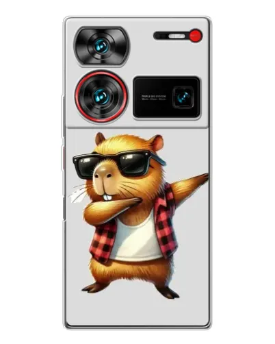 Чехол для ZTE Nubia Z60 Ultra с картинкой «Капибара рэпер даб»