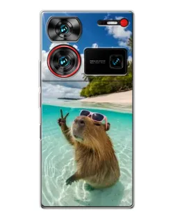 Чехол для ZTE Nubia Z60 Ultra с картинкой «Капибара на море» Чехол для ZTE Nubia Z60 Ultra с картинкой «Капибара на море»