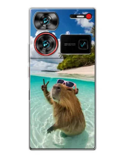 Чехол для ZTE Nubia Z60 Ultra с картинкой «Капибара на море»