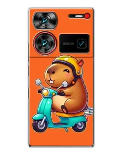 Чехол для ZTE Nubia Z60 Ultra с картинкой «Капибара на скутере» Чехол для ZTE Nubia Z60 Ultra с картинкой «Капибара на скутере»