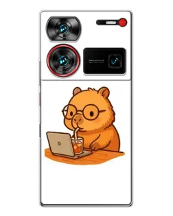 Чехол для ZTE Nubia Z60 Ultra с картинкой «Капибара с ноутбуком» Чехол для ZTE Nubia Z60 Ultra с картинкой «Капибара с ноутбуком»