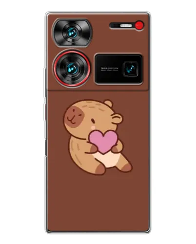 Чехол для ZTE Nubia Z60 Ultra с картинкой «Капибара с сердцем»