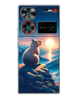 Чехол для ZTE Nubia Z60 Ultra с картинкой «Закат солнца с капибарой» Чехол для ZTE Nubia Z60 Ultra с картинкой «Закат солнца с капибарой»