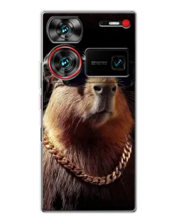 Чехол для ZTE Nubia Z60 Ultra с картинкой «Капибара золотая цепь» Чехол для ZTE Nubia Z60 Ultra с картинкой «Капибара золотая цепь»