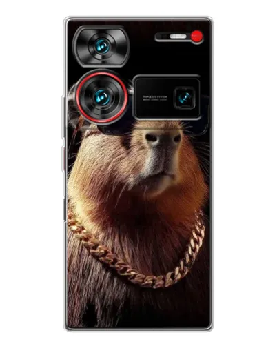 Чехол для ZTE Nubia Z60 Ultra с картинкой «Капибара золотая цепь»