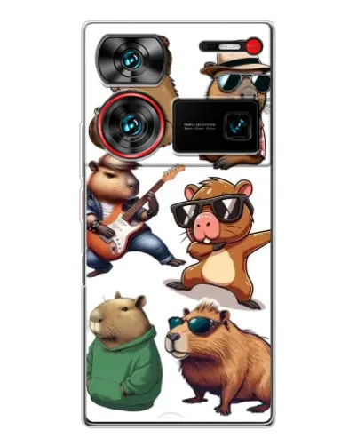 Чехол для ZTE Nubia Z60 Ultra с картинкой «Крутые капибары музыканты»