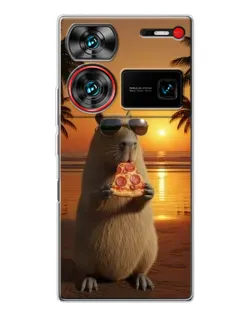 Чехол для ZTE Nubia Z60 Ultra с картинкой «Капибара с пиццей» Чехол для ZTE Nubia Z60 Ultra с картинкой «Капибара с пиццей»