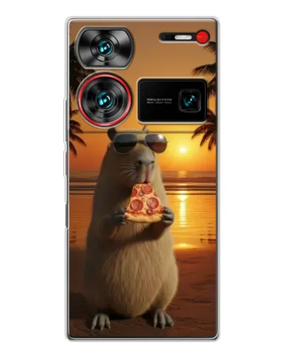 Чехол для ZTE Nubia Z60 Ultra с картинкой «Капибара с пиццей»