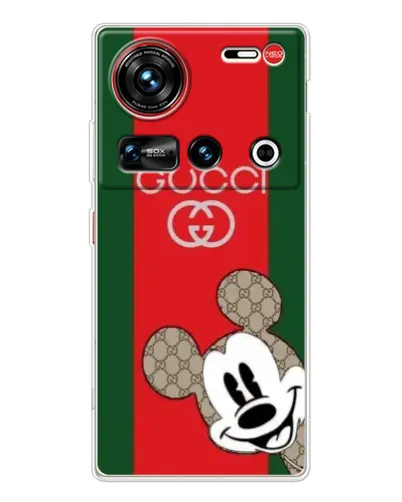 Чехол для ZTE Nubia Z70 Ultra с картинкой «Gucci — полосы и Микки» Чехол для ZTE Nubia Z70 Ultra с картинкой «Gucci — полосы и Микки»