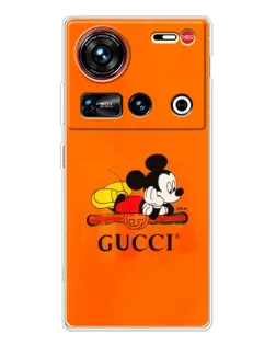 Чехол для ZTE Nubia Z70 Ultra с картинкой «Микки Маус Gucci — оранж»