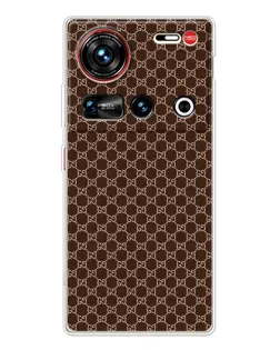 Чехол для ZTE Nubia Z70 Ultra с картинкой «Gucci — шоколадная сетка»