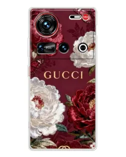 Чехол для ZTE Nubia Z70 Ultra с картинкой «Gucci — бордовые розы»