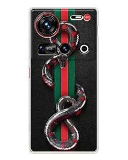 Чехол для ZTE Nubia Z70 Ultra с картинкой «Gucci — змея на полосе»
