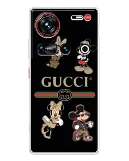 Чехол для ZTE Nubia Z70 Ultra с картинкой «Gucci — герои Disney и монограмма»