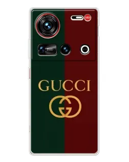 Чехол для ZTE Nubia Z70 Ultra с картинкой «Gucci — темно-зеленый градиент»