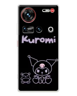 Чехол для ZTE Nubia Z70 Ultra с картинкой «Kuromi — черный минимализм» Чехол для ZTE Nubia Z70 Ultra с картинкой «Kuromi — черный минимализм»