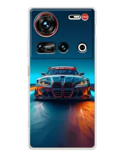 Чехол для ZTE Nubia Z70 Ultra с картинкой «BMW — огни неона» Чехол для ZTE Nubia Z70 Ultra с картинкой «BMW — огни неона»