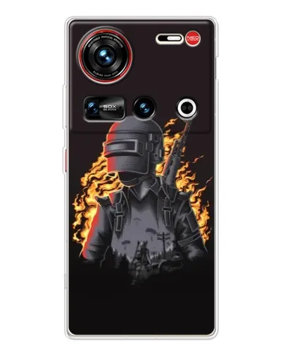 Чехол для ZTE Nubia Z70 Ultra с картинкой «PUBG — огненный силуэт» Чехол для ZTE Nubia Z70 Ultra с картинкой «PUBG — огненный силуэт»