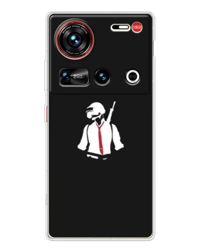 Чехол для ZTE Nubia Z70 Ultra с картинкой «PUBG — силуэт воина» Чехол для ZTE Nubia Z70 Ultra с картинкой «PUBG — силуэт воина»