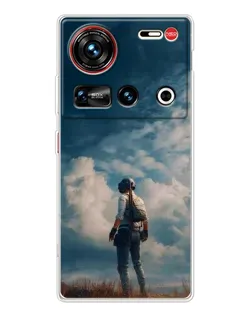Чехол для ZTE Nubia Z70 Ultra с картинкой «Герой PUBG на скале»