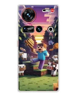 Чехол для ZTE Nubia Z70 Ultra с картинкой «Стив на ферме» Чехол для ZTE Nubia Z70 Ultra с картинкой «Стив на ферме»
