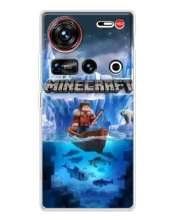 Чехол для ZTE Nubia Z70 Ultra с картинкой «Minecraft ледяной мир» Чехол для ZTE Nubia Z70 Ultra с картинкой «Minecraft ледяной мир»