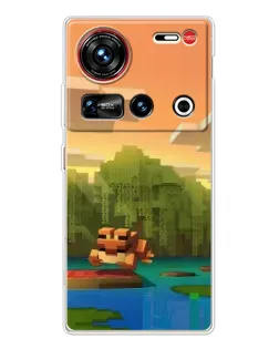 Чехол для ZTE Nubia Z70 Ultra с картинкой «Майнкрафт закат солнца» Чехол для ZTE Nubia Z70 Ultra с картинкой «Майнкрафт закат солнца»
