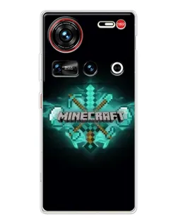 Чехол для ZTE Nubia Z70 Ultra с картинкой «Minecraft Diamond лого» Чехол для ZTE Nubia Z70 Ultra с картинкой «Minecraft Diamond лого»