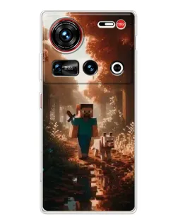 Чехол для ZTE Nubia Z70 Ultra с картинкой «Стив в лесу» Чехол для ZTE Nubia Z70 Ultra с картинкой «Стив в лесу»