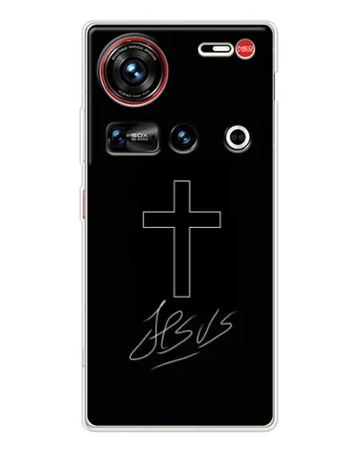 Чехол для ZTE Nubia Z70 Ultra с картинкой «Графический крест Jesus» Чехол для ZTE Nubia Z70 Ultra с картинкой «Графический крест Jesus»